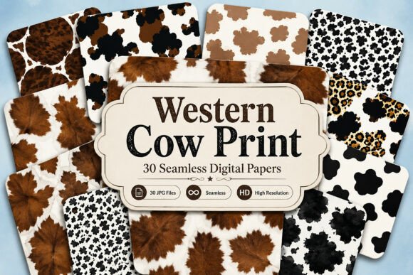Download Western Cow Print Seamless Patterns - Premium Resources