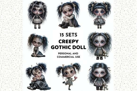 Download Gothic Doll Clipart, Halloween Doll JPG - Gothic doll Collection