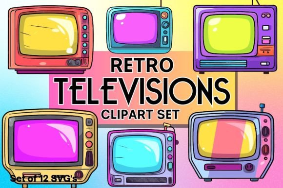 Download Retro Television Sets Clipart Set - Television Collection