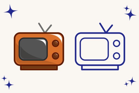 Download Retro Television Icon Logo Illustration - Television Collection